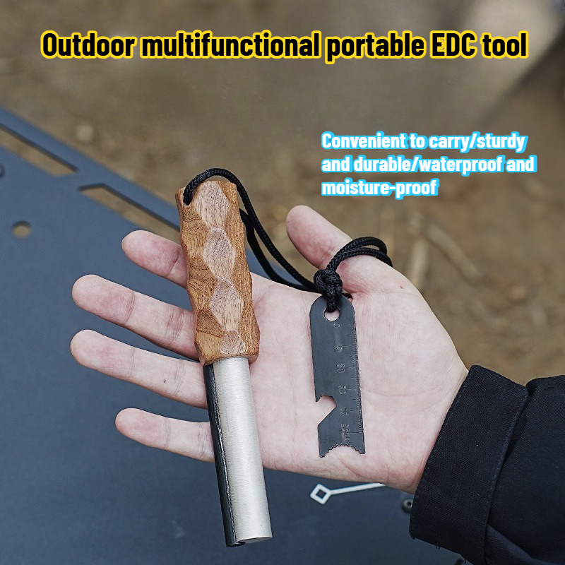 Magnesium Fire Starter - Shabili Wooden Handle Outdoor Flint Survival