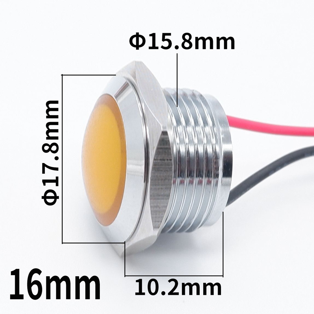 12mm 16mm 19mm 22mm Metal LED  - огляд і ціна Signal Panel Orange